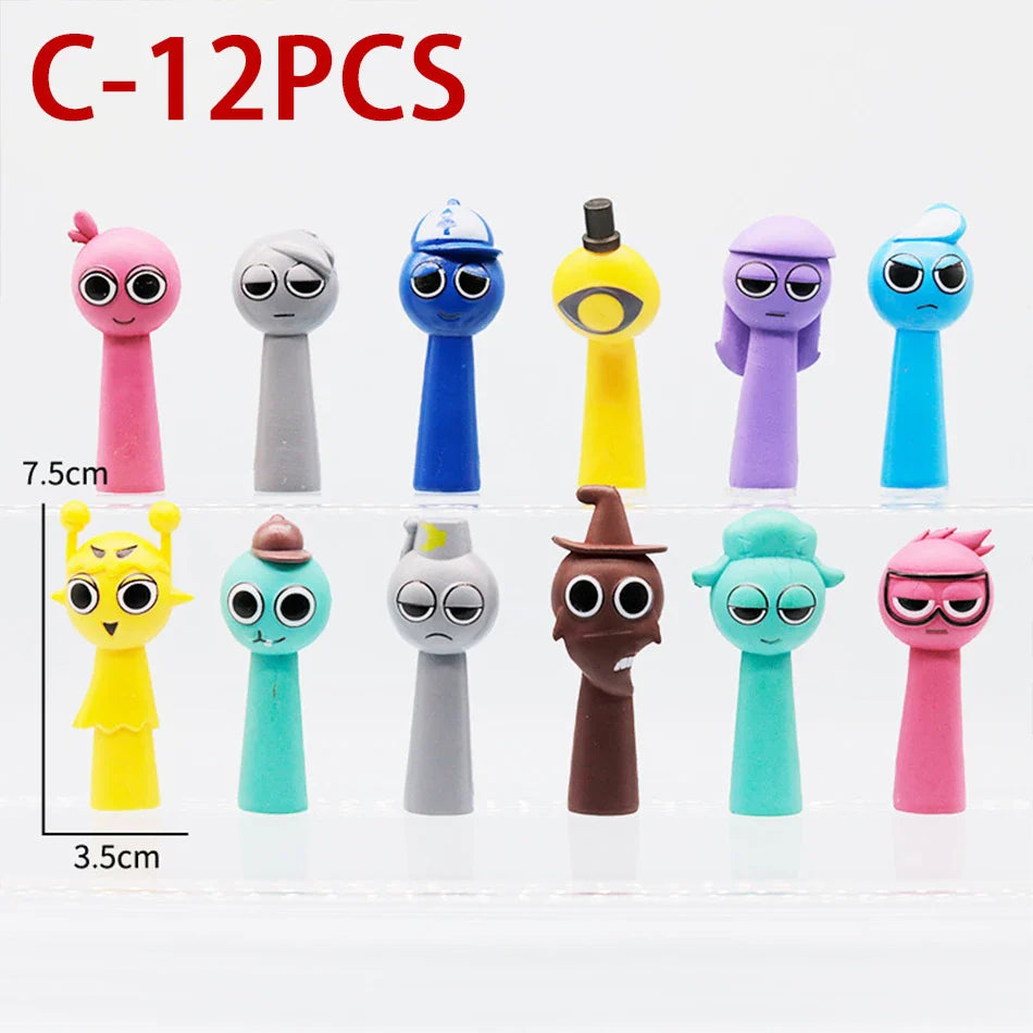 Funny Sprunki 12PCS Anime Action Figures-5