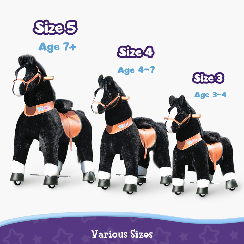 PonyCycle® Ride on Horse Size 5 for Age 7+ Black（UK&EU in Stock）-4