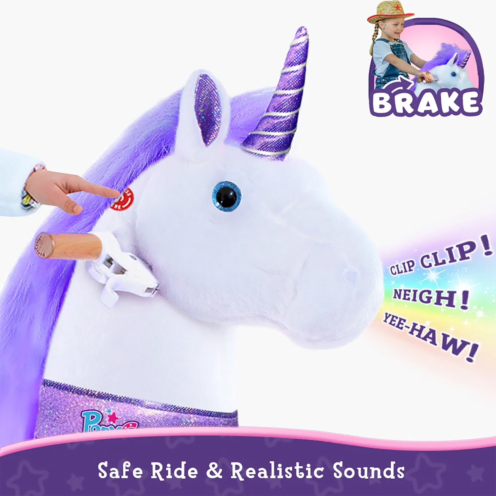 PonyCycle® Ride on Unicorn Size 5 for Age 7+ Purple-2