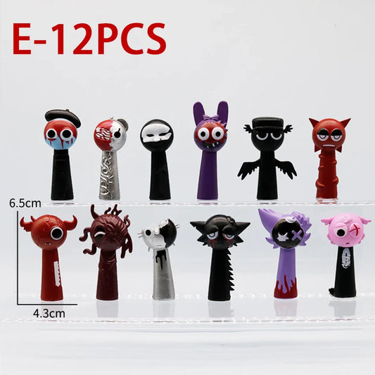 Funny Sprunki 12PCS Anime Action Figures-1
