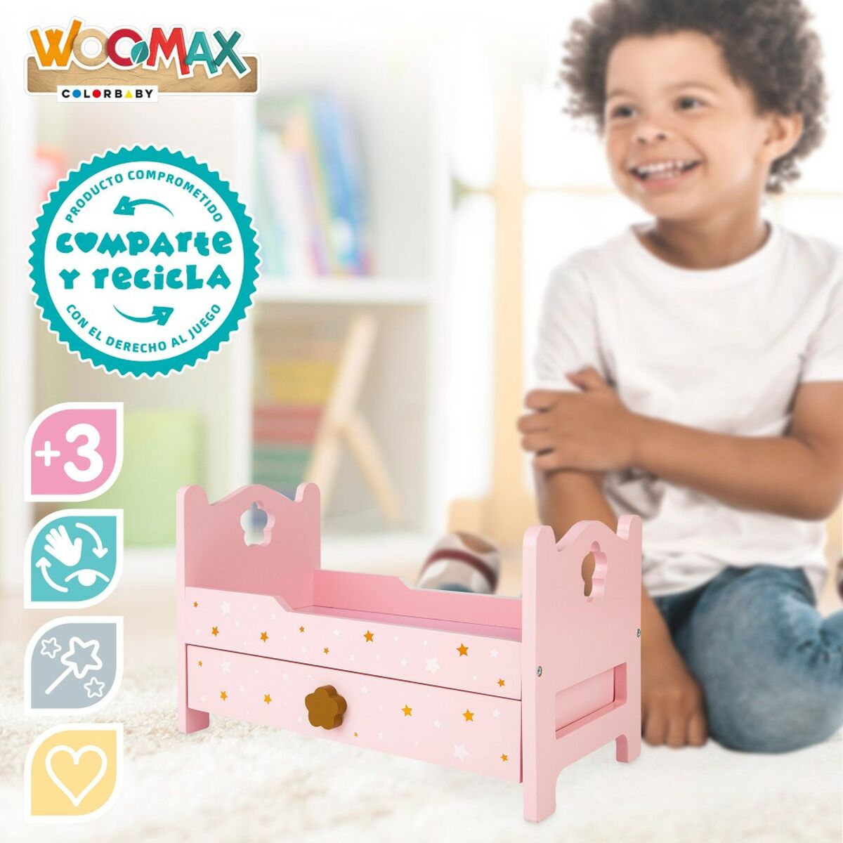 Bed Woomax Pink 4 Units 31 x 20 x 16 cm-3