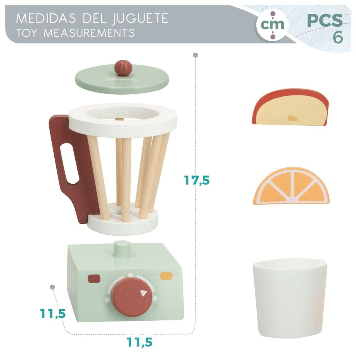 Toy blender Woomax 6 Pieces 11,5 x 17,5 x 11,5 cm (6 Units)-2