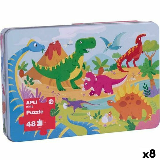 Puzzle Apli 48 x 32 cm Dinosaurs 48 Pieces (8 Units)-0