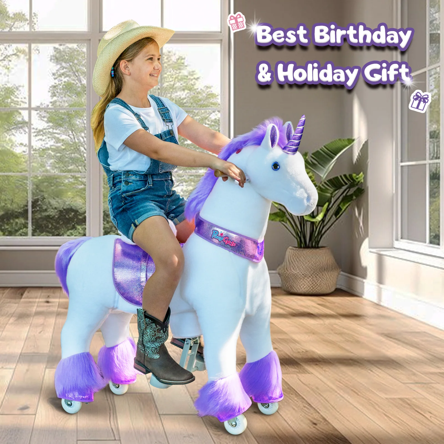 PonyCycle® Ride on Unicorn Size 5 for Age 7+ Purple-1